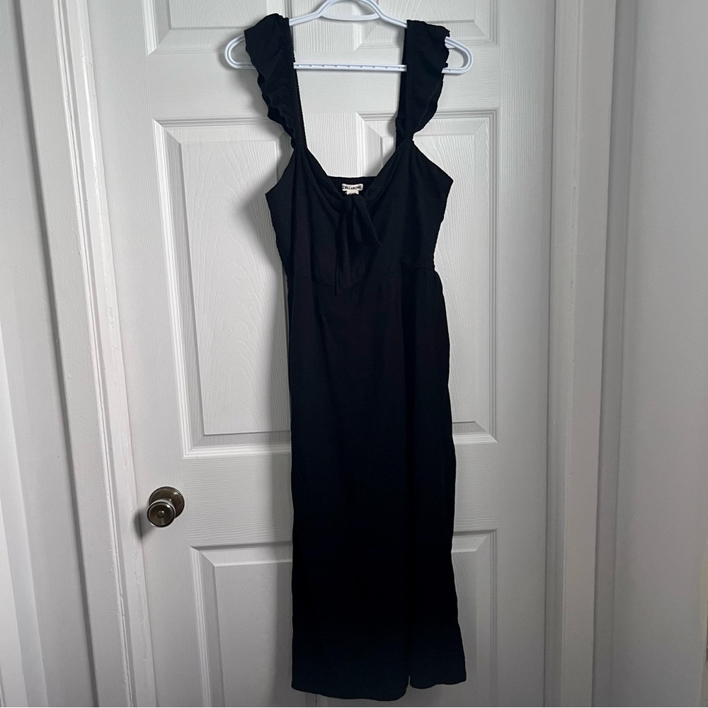 Billabong dress black maxi cherry lips chevron women size small summer boho - Picture 2 of 7